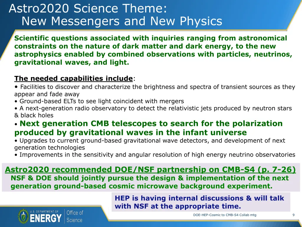 astro2020 science theme new messengers