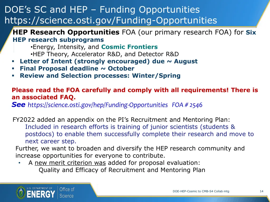 doe s sc and hep funding opportunities https