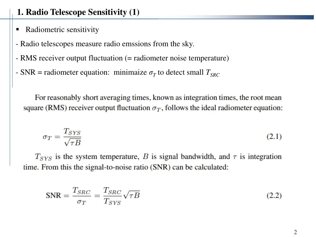 1 radio telescope sensitivity 1