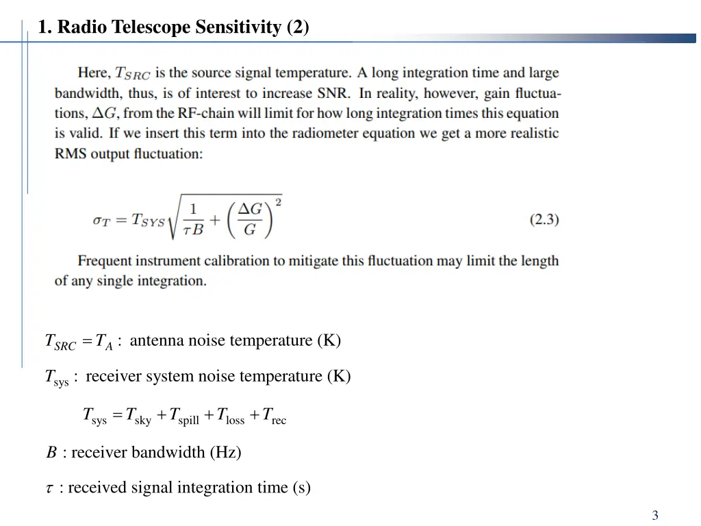 1 radio telescope sensitivity 2