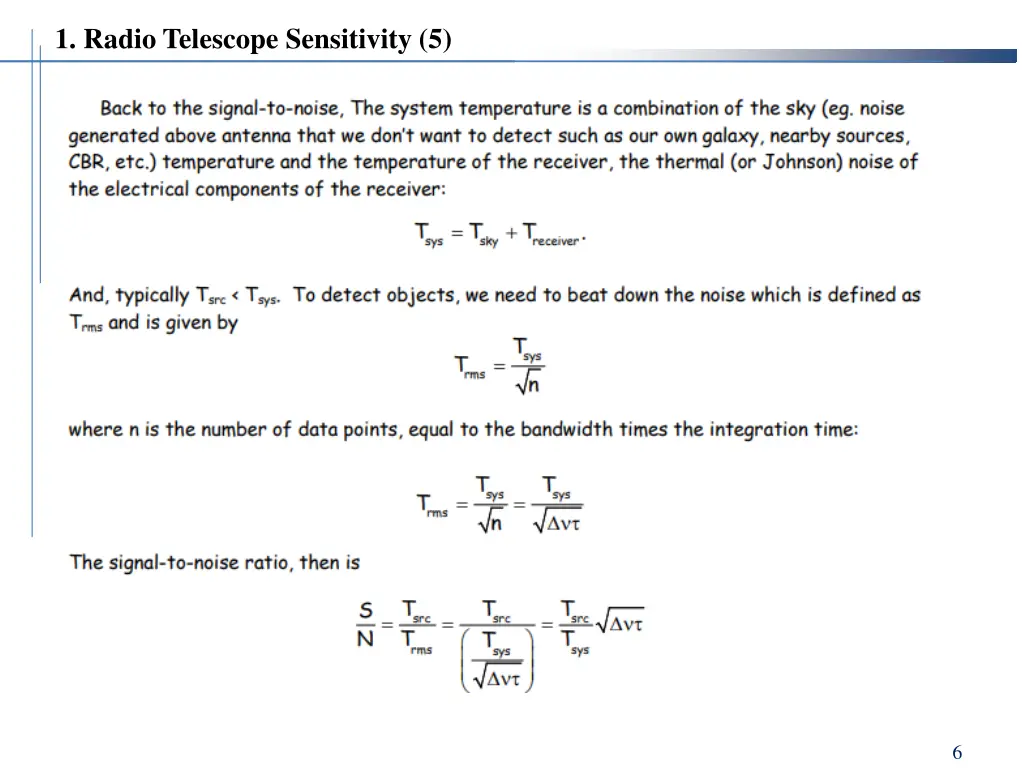 1 radio telescope sensitivity 5