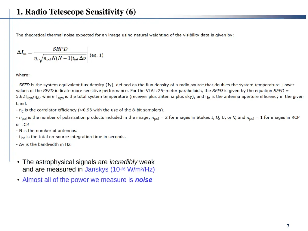 1 radio telescope sensitivity 6