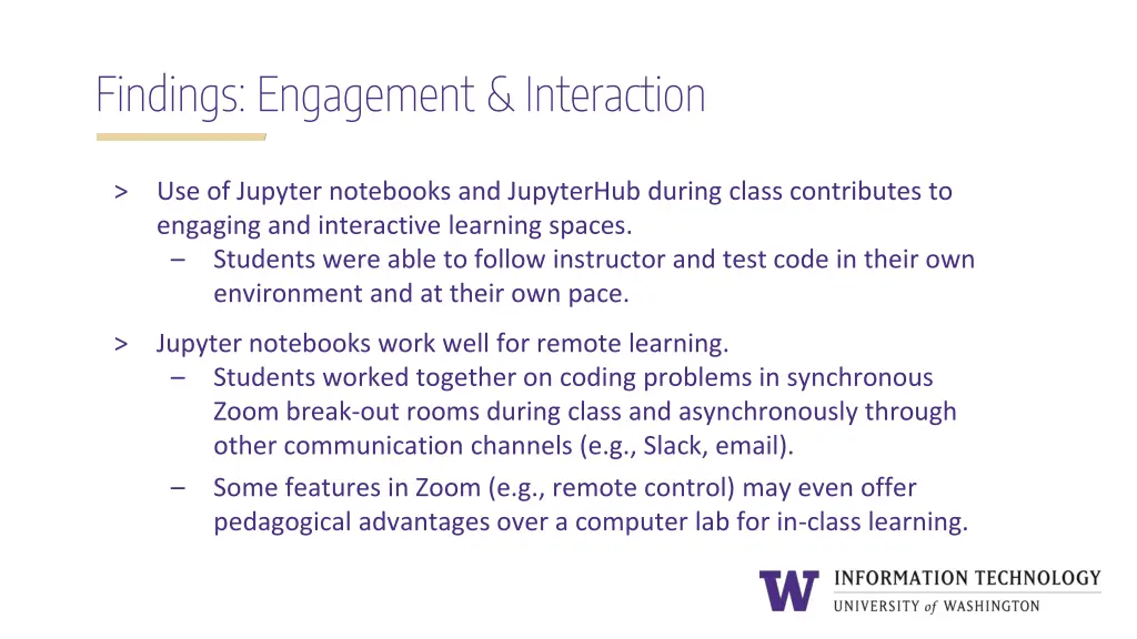 findings engagement interaction