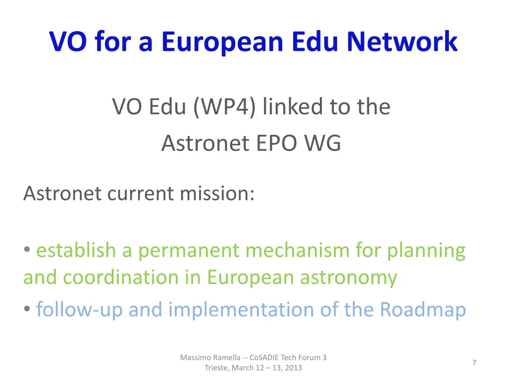 vo for a european edu network 1