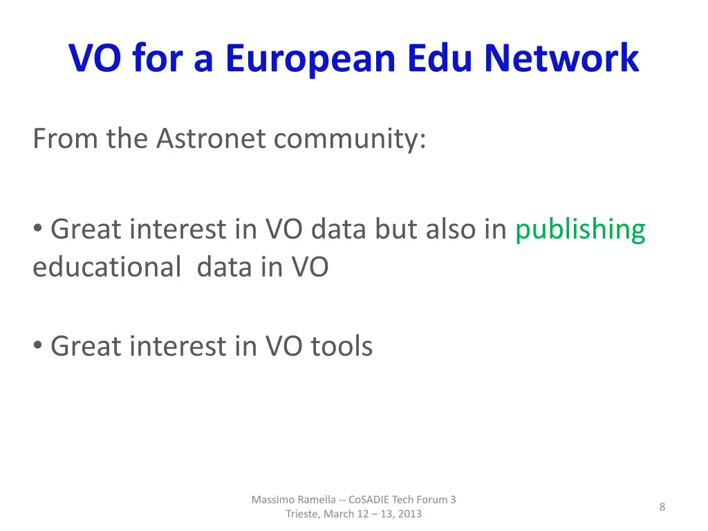 vo for a european edu network 2