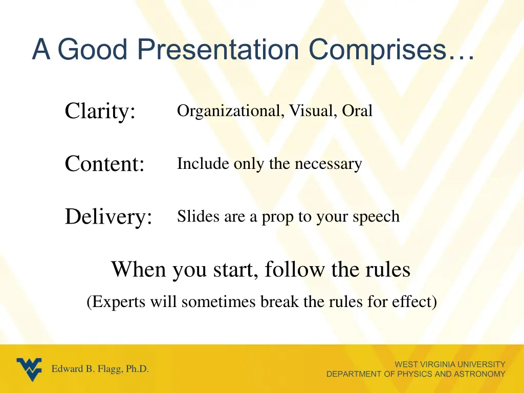 a g ood presentation comprises