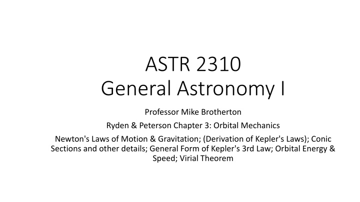 astr 2310 general astronomy i