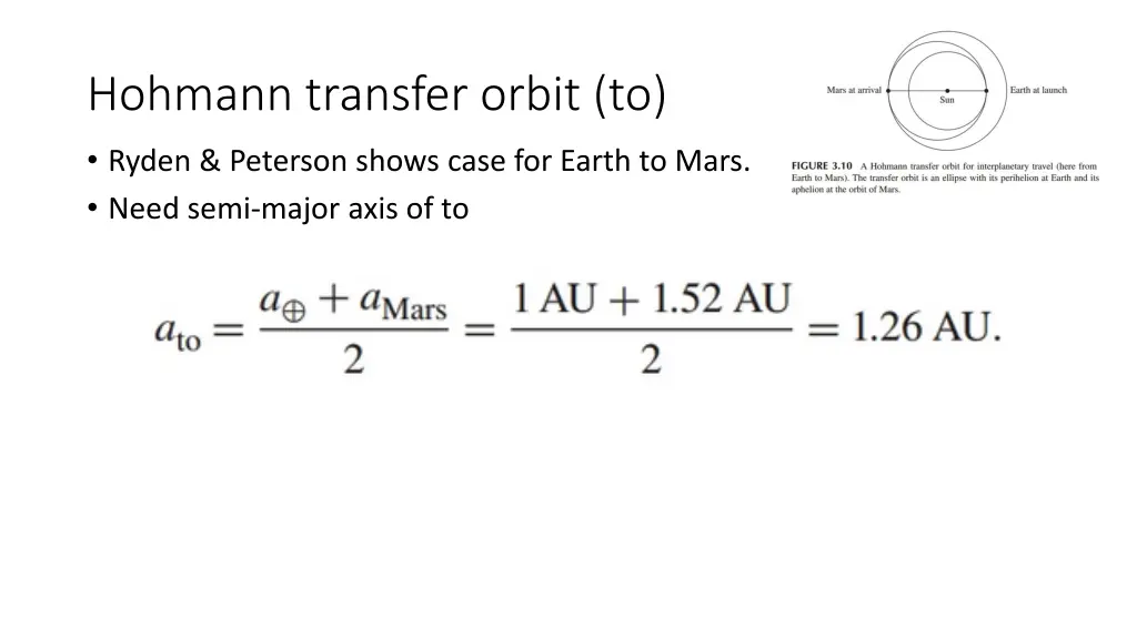 hohmann transfer orbit to 1