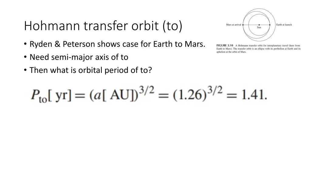 hohmann transfer orbit to 2