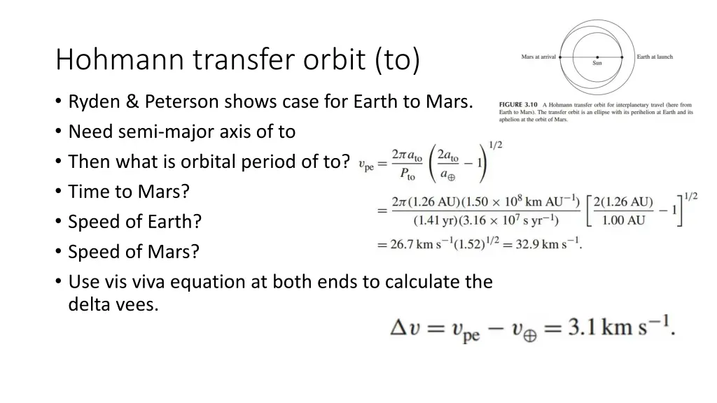 hohmann transfer orbit to 6