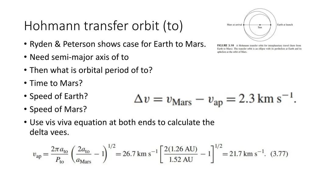 hohmann transfer orbit to 7