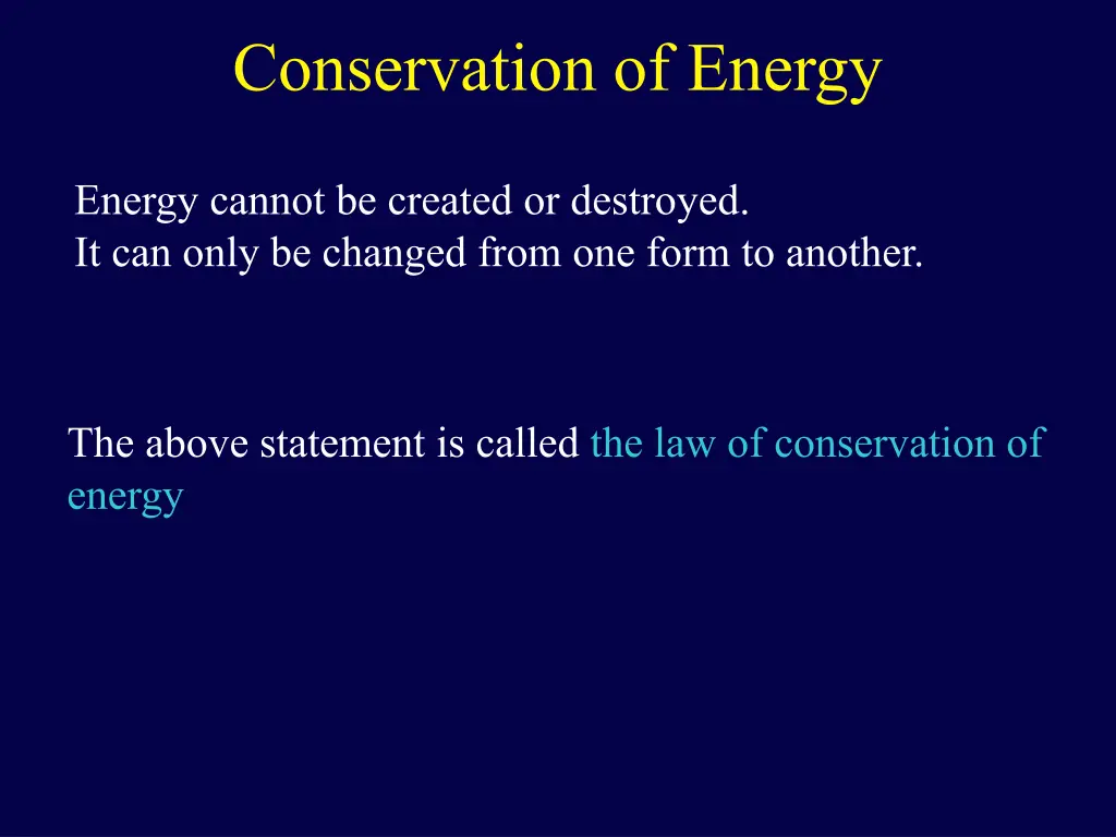 conservation of energy