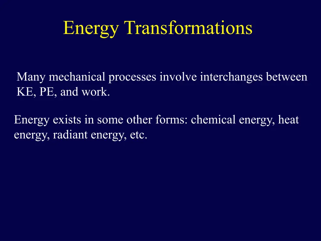 energy transformations