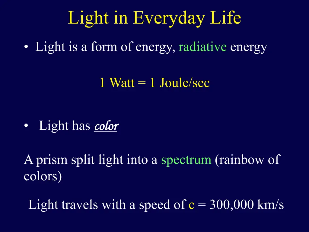 light in everyday life