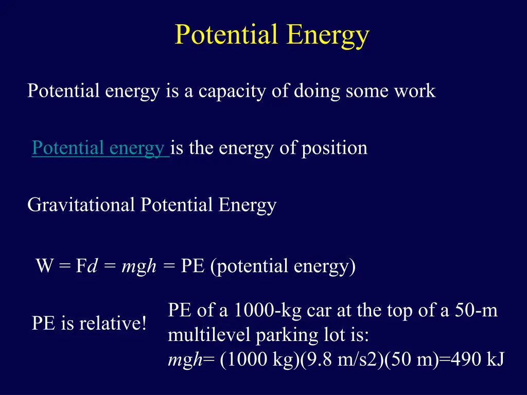 potential energy