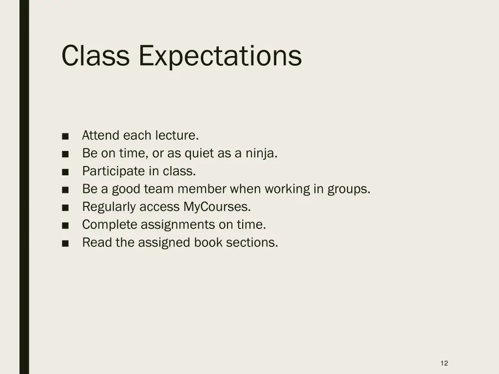 class expectations