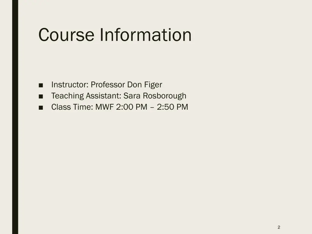 course information