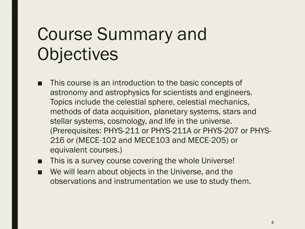 course summary and objectives