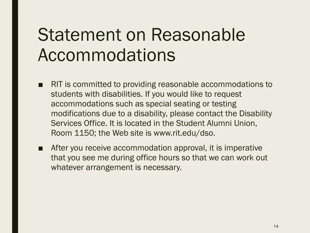 statement on reasonable accommodations