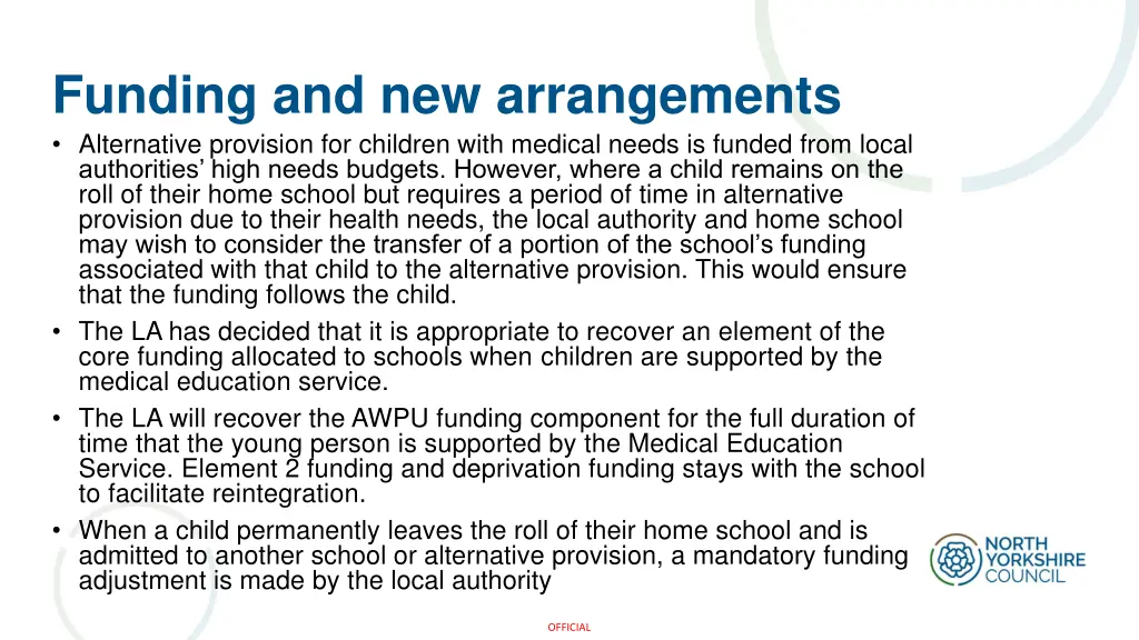 funding and new arrangements alternative