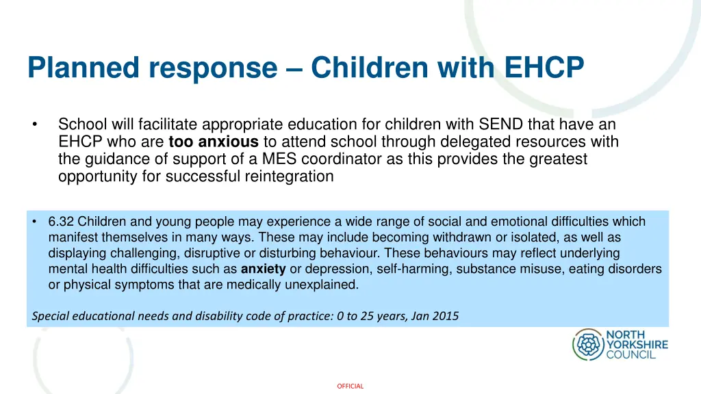 planned response children with ehcp