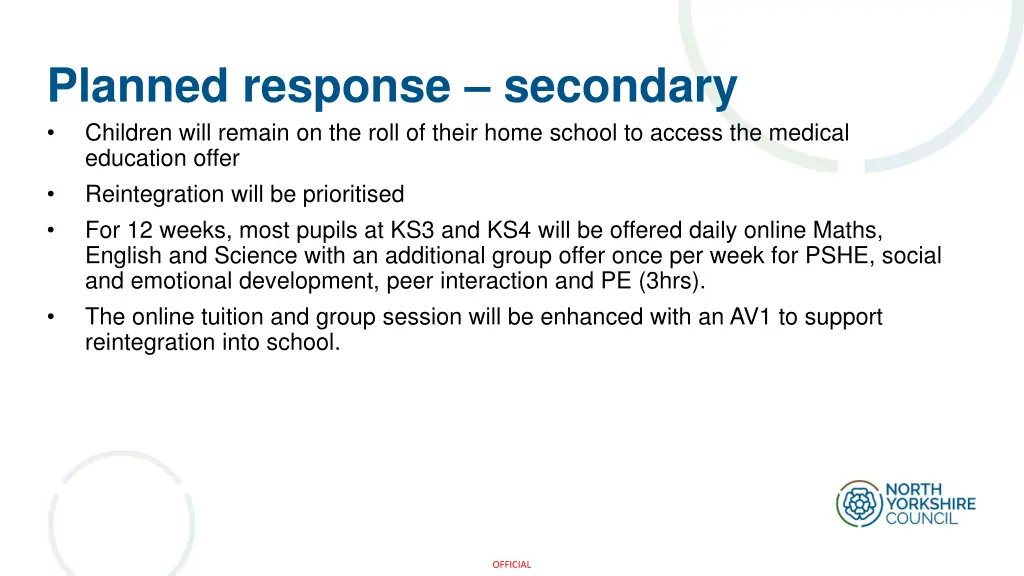 planned response secondary children will remain