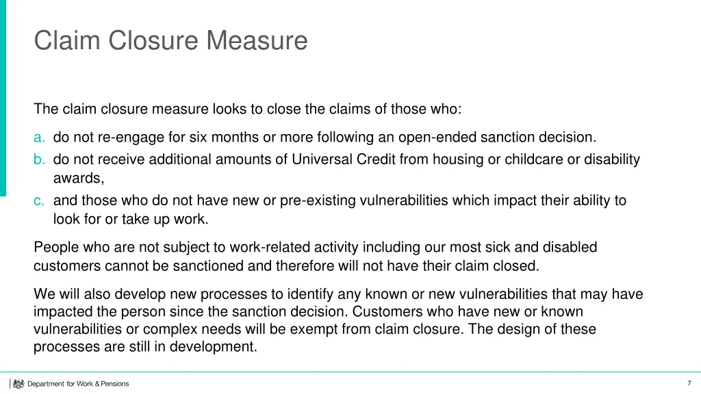 claim closure measure