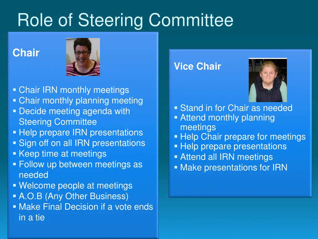 role of steering committee