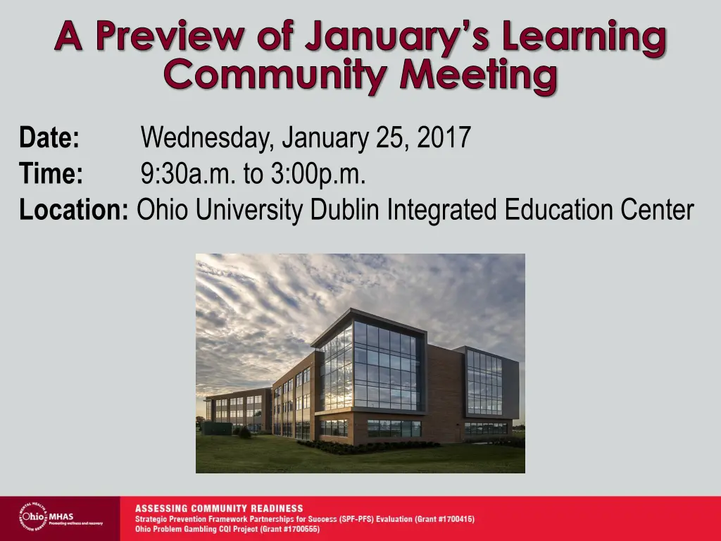 a preview of january s learning community meeting