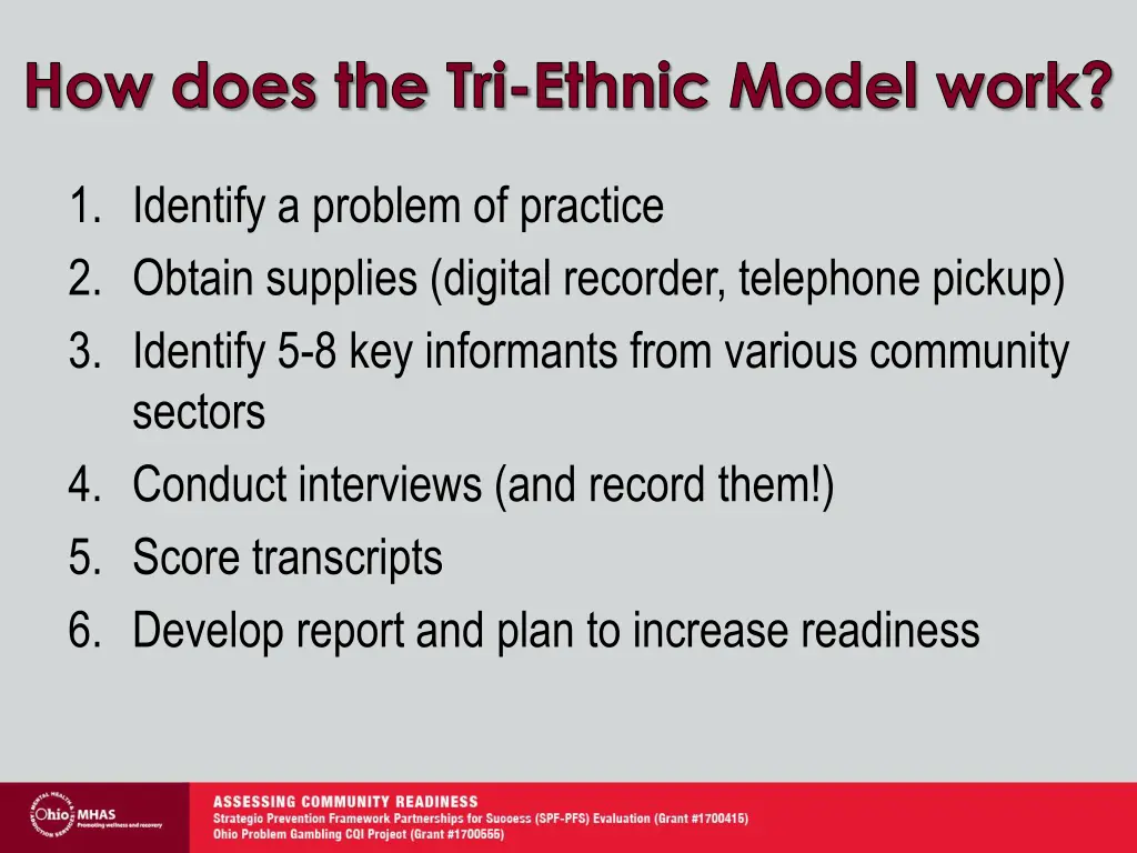 how does the tri ethnic model work