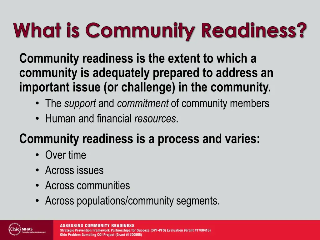 what is community readiness