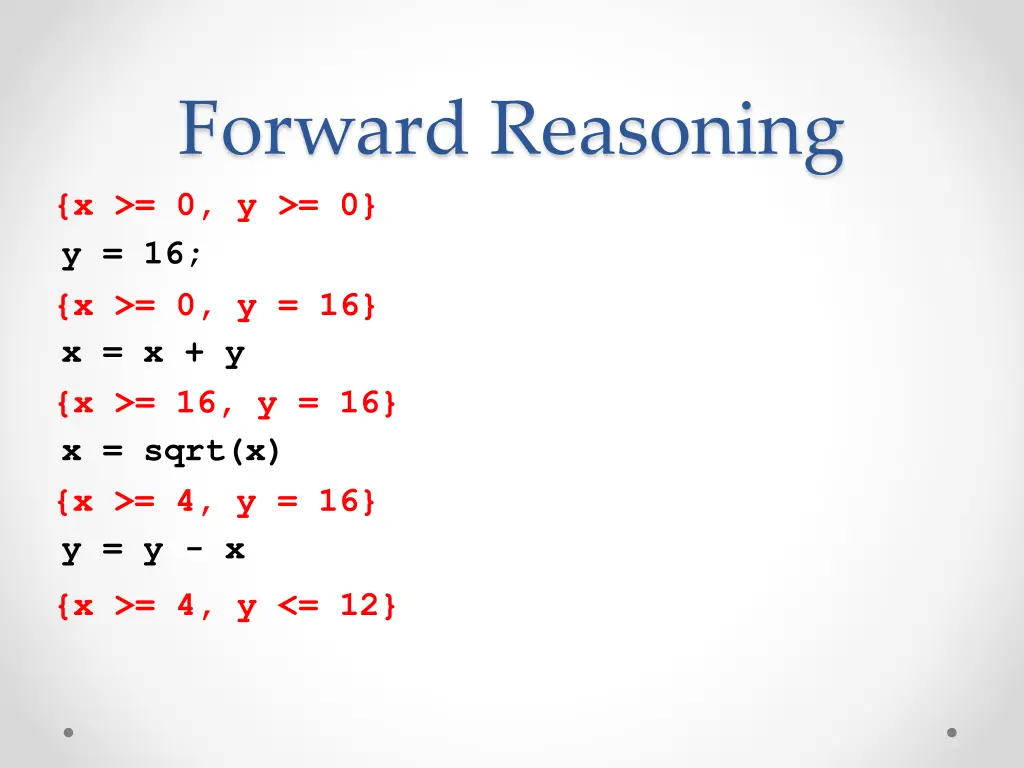 forward reasoning x 0 y 0