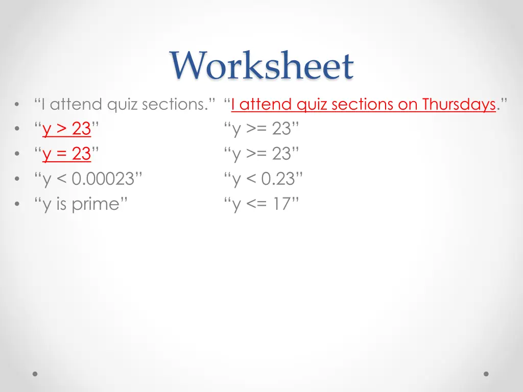 worksheet 5