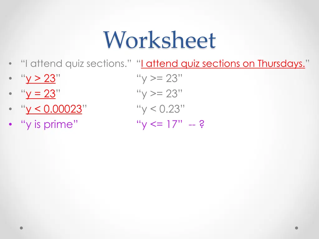 worksheet 7