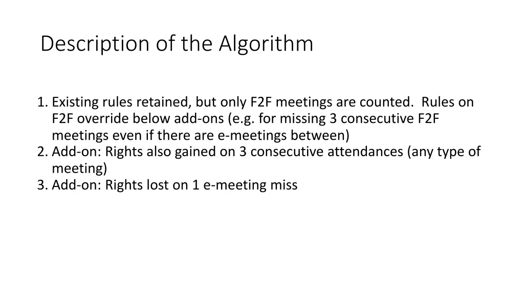 description of the algorithm