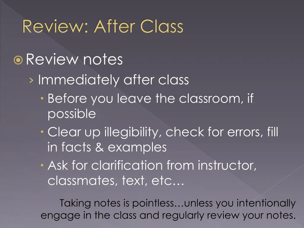 review after class