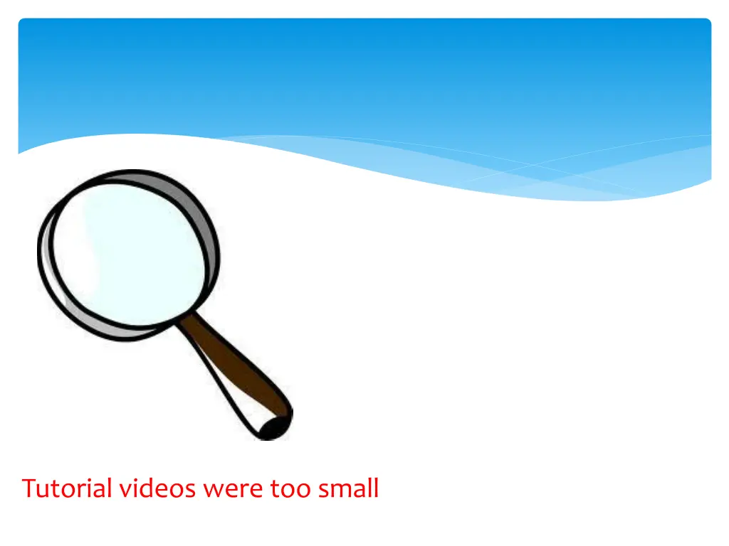 tutorial videos were too small