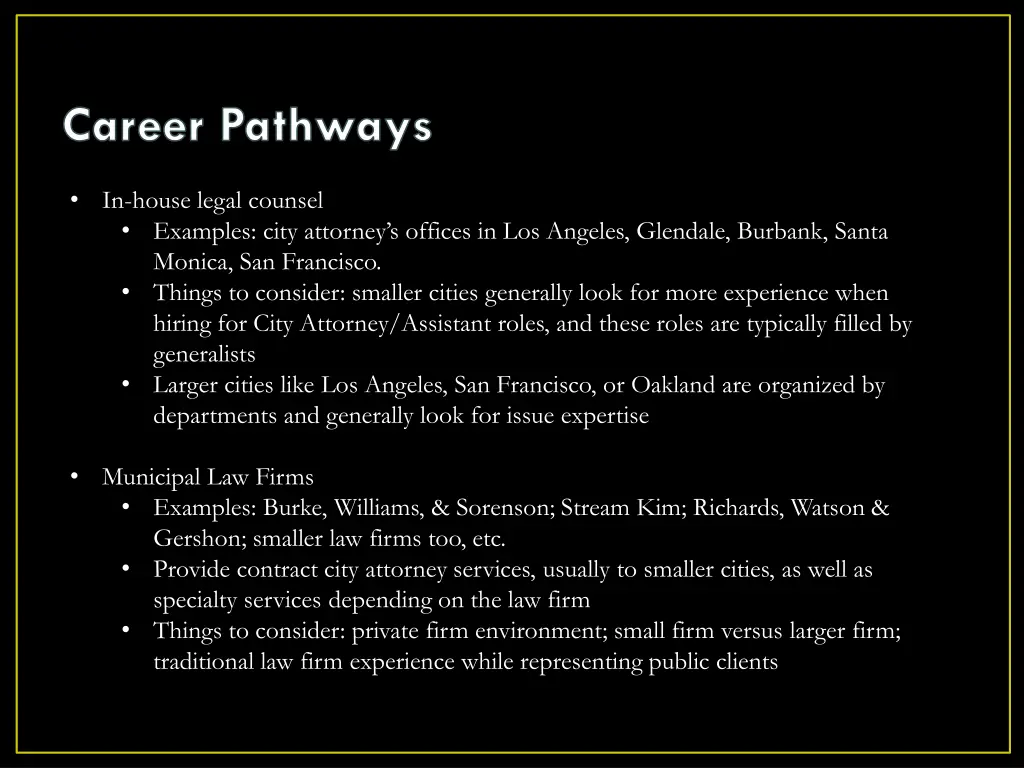 career pathways