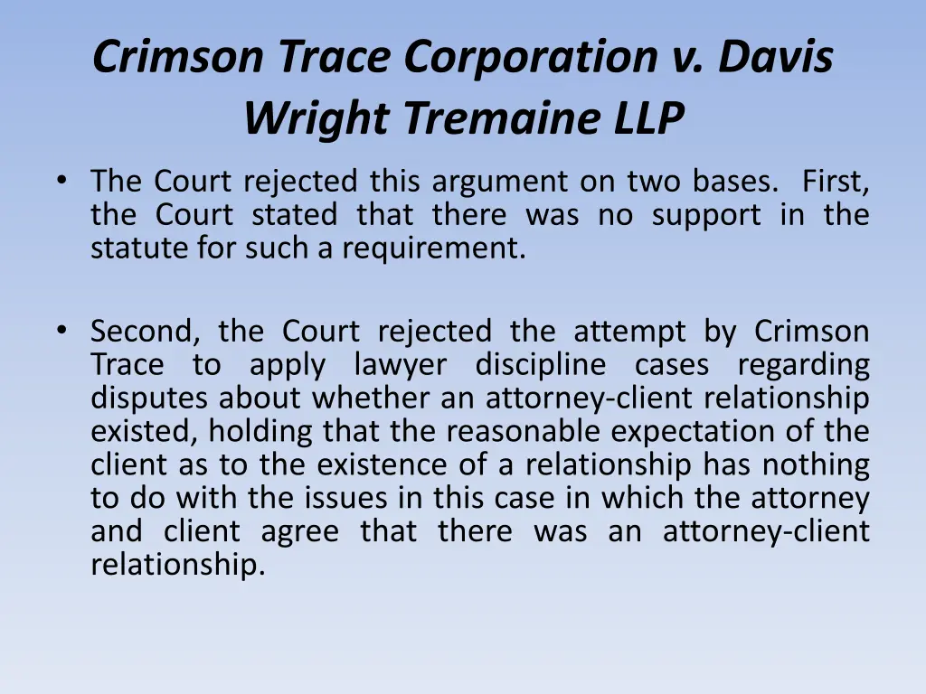 crimson trace corporation v davis wright tremaine 4