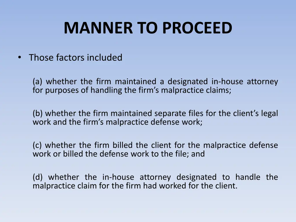 manner to proceed 1