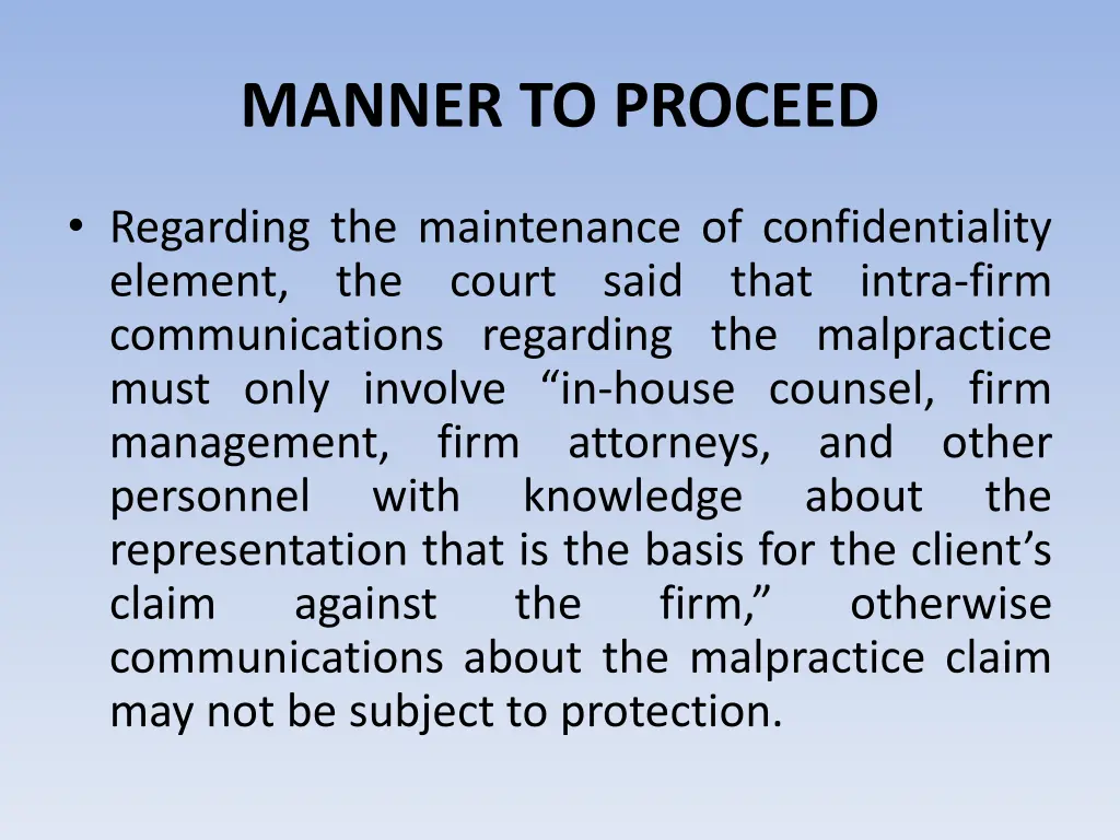 manner to proceed 2