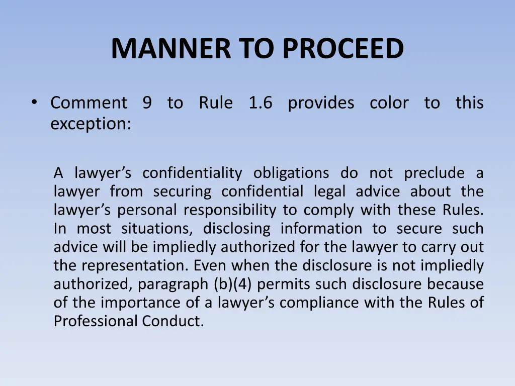 manner to proceed 4