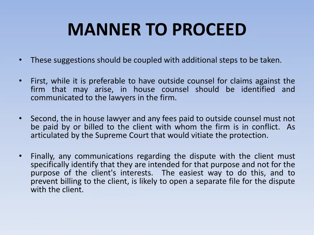 manner to proceed 6