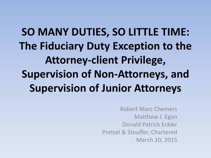 so many duties so little time the fiduciary duty