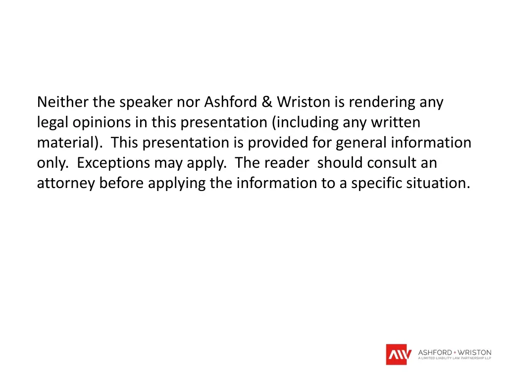 neither the speaker nor ashford wriston