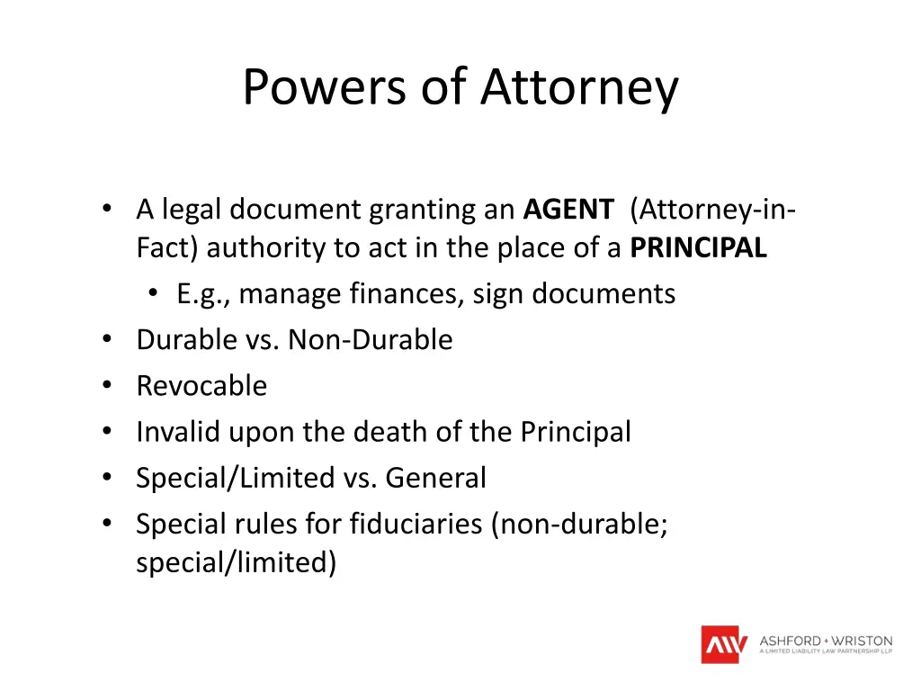 powers of attorney