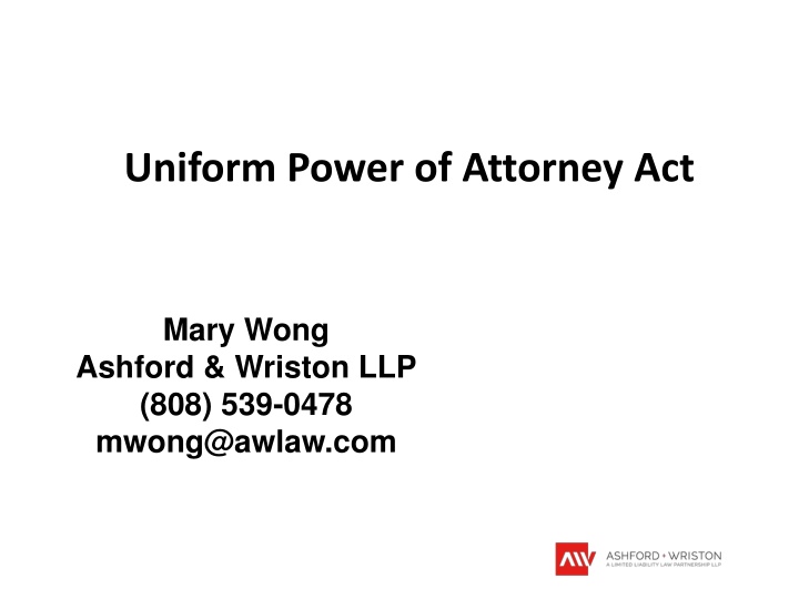 uniform power of attorney act