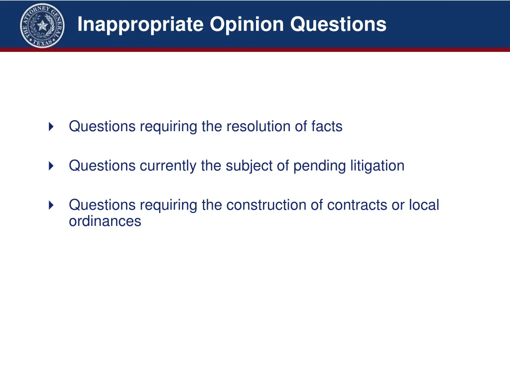 inappropriate opinion questions