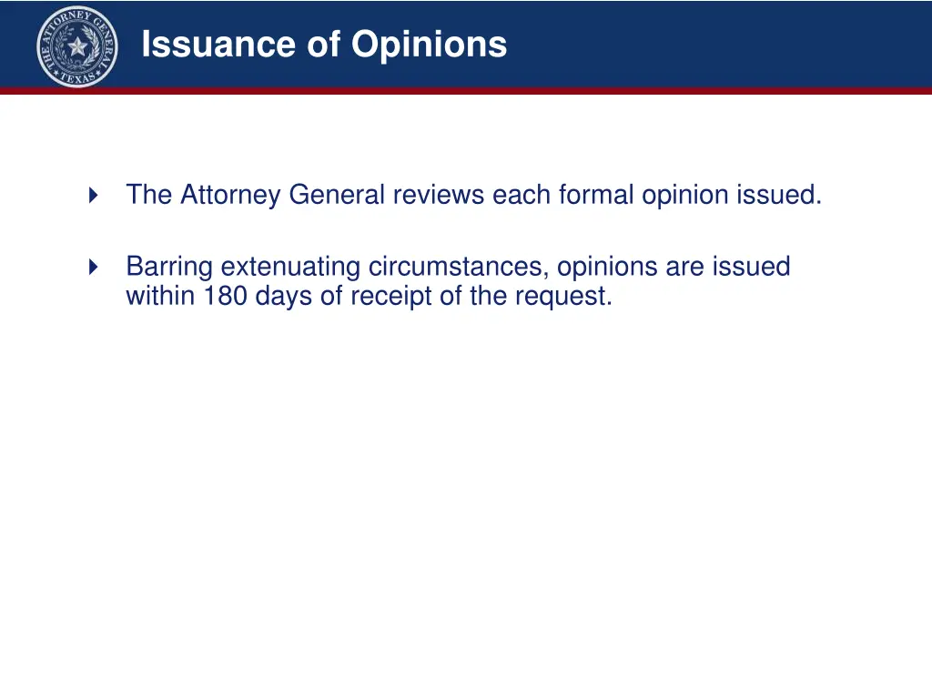 issuance of opinions