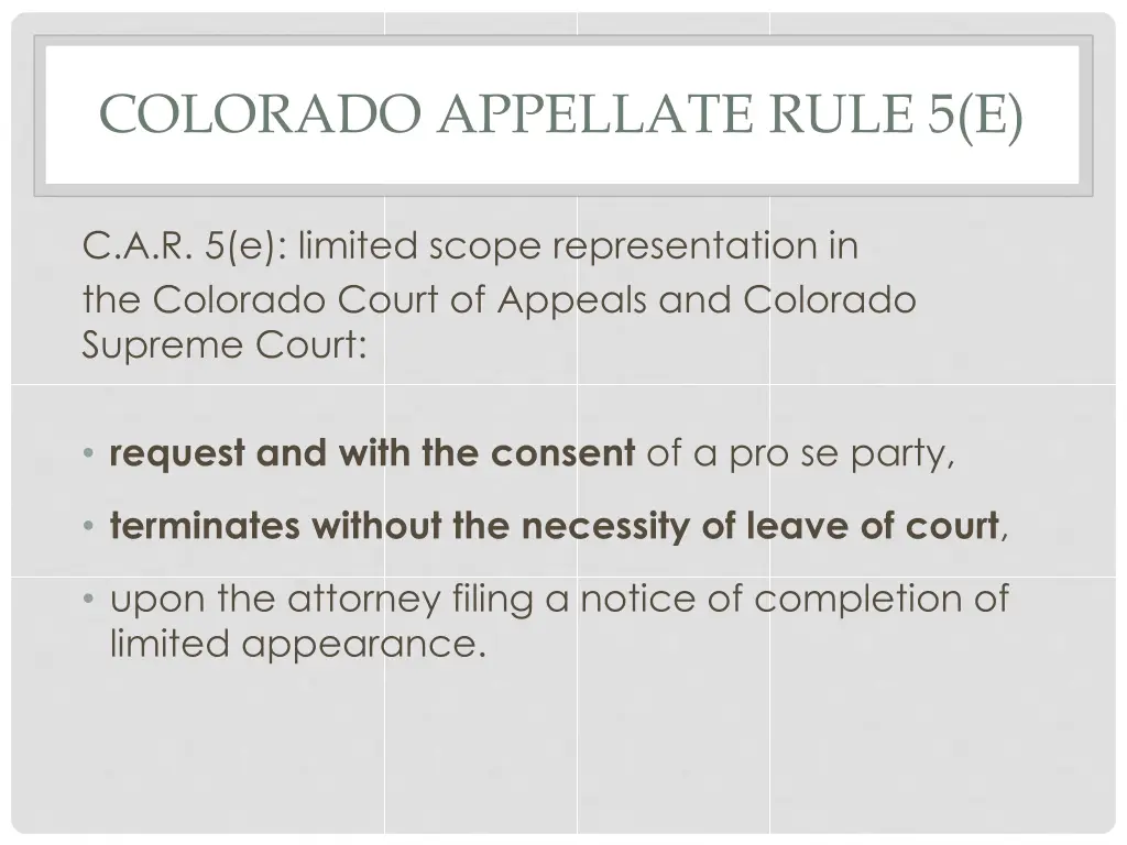 colorado appellate rule 5 e